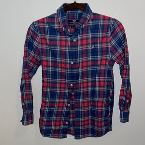 Vineyard Vines Pink and Blue Casual Button Down lightweight Flannel. Boy 8-10 S.